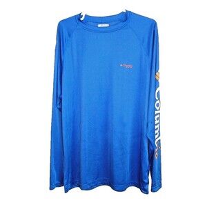 Columbia PFG Terminal Tackle Long Sleeve TShirt Blue Men s Size XL